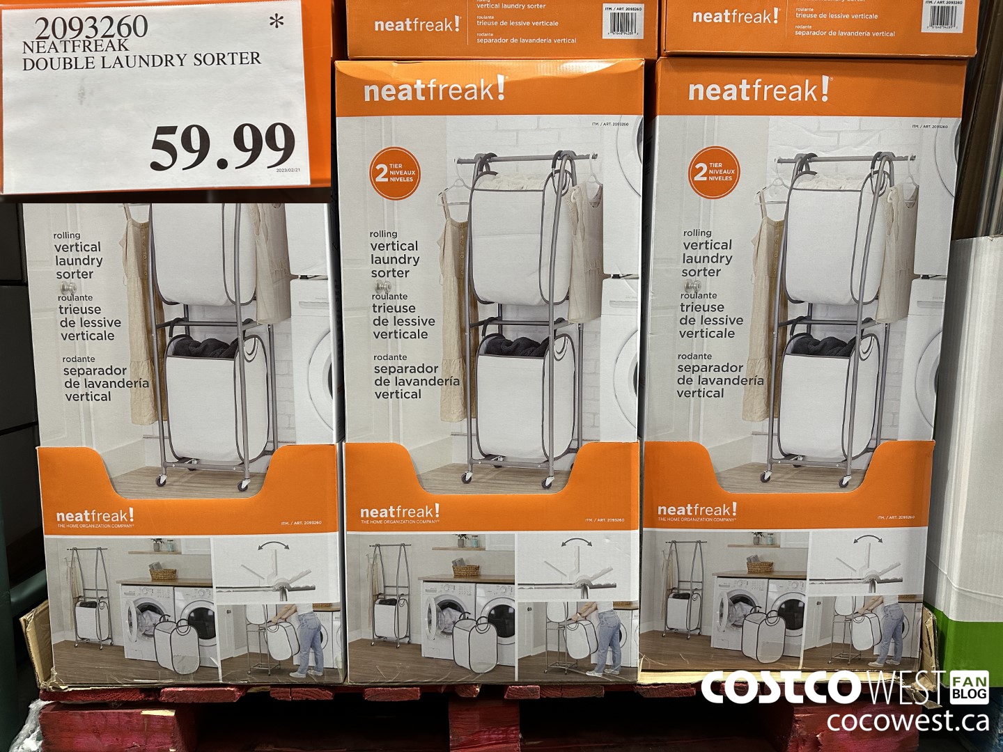 2093260 NEATFREAK DOUBLE LAUNDRY SORTER $59.99