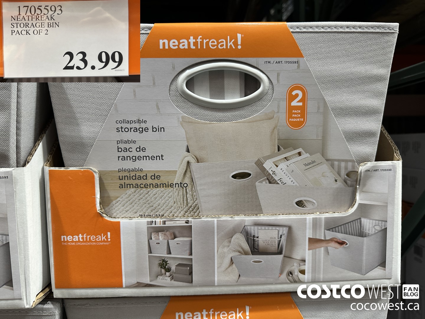 1705593 NEATFREAK STORAGE BIN PACK OF 2 $23.99