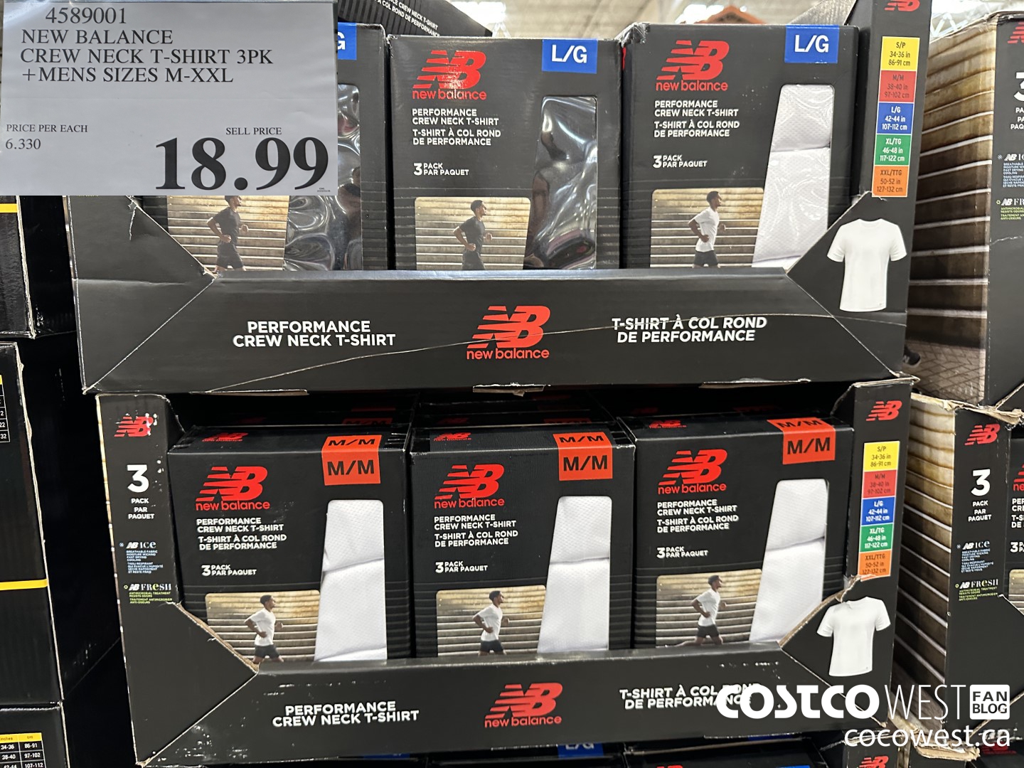 4589001 NEW BALANCE CREW NECK T-SHIRT 3PK MENS SIZES M-XXL $18.99