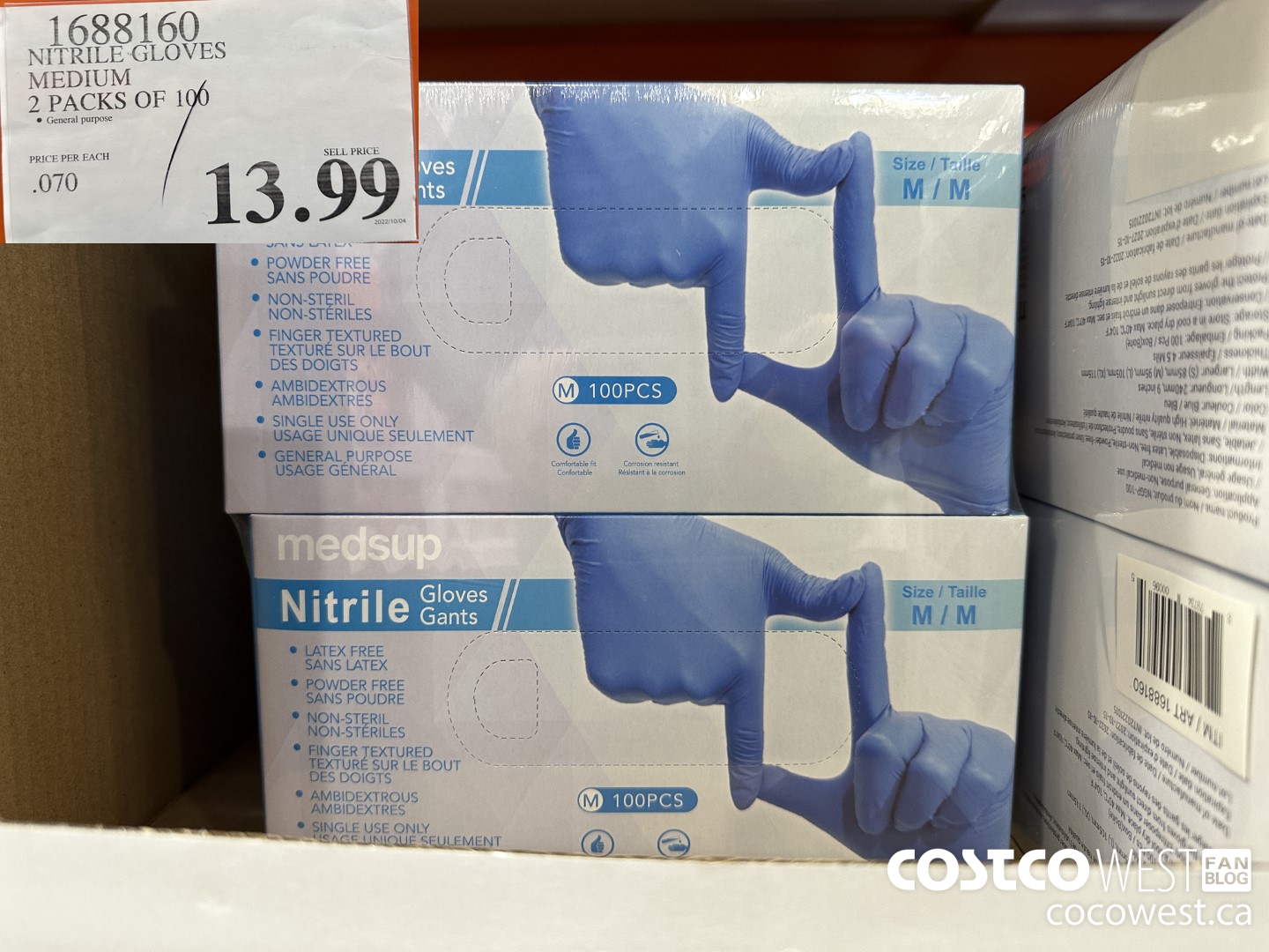 1688160 NITRILE GLOVES MEDIUM 2 PACKS OF 100 $13.99