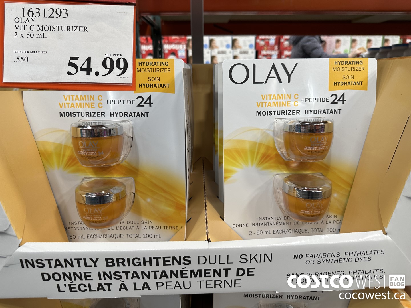 1631293 OLAY VIT C MOISTURIZER 2 x 50 mL  $54.99