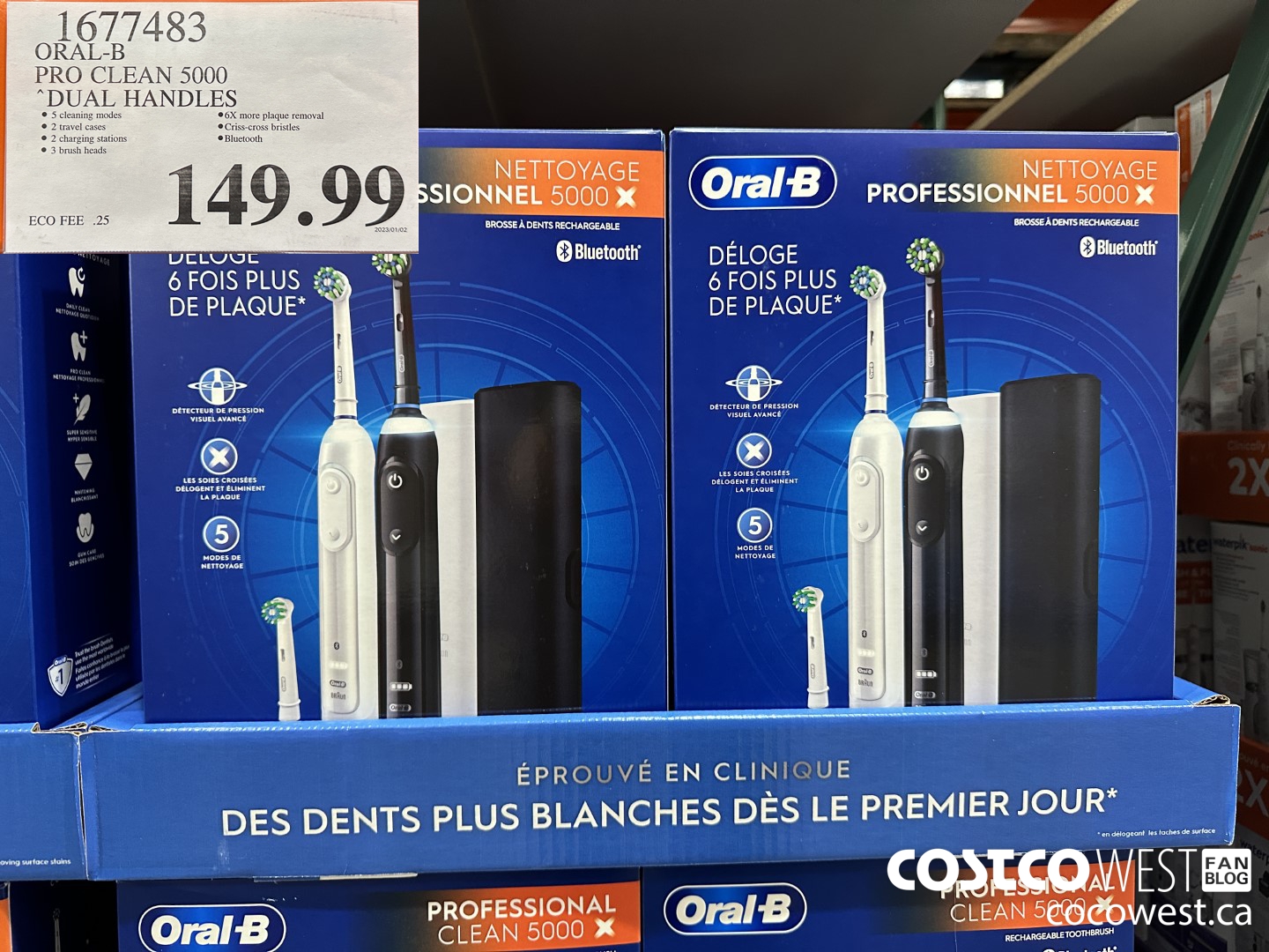 1677483 ORAL-B PRO CLEAM 5000 DUAL HANDLES $149.99