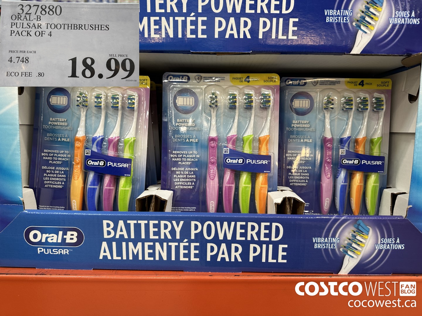 327880 ORAL-B PULSAR TOOTHBRUSH PACK OF 4 $18.99