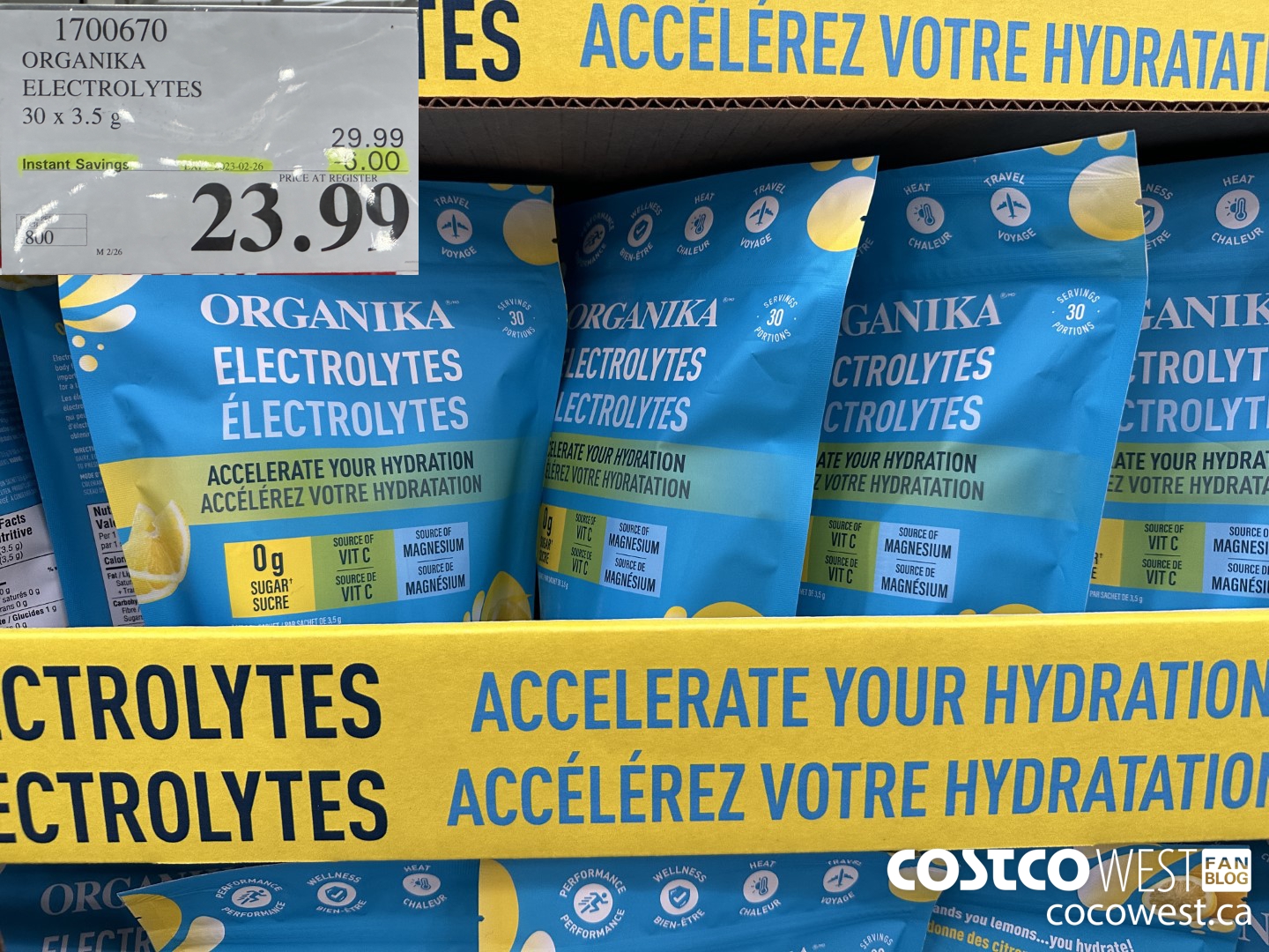 1700670 ORGANIKA ELECTROLYTES 30 X 3.5 G ($6.00 INSTANT SAVINGS EXPIRES ON 2023-02-26) $23.99