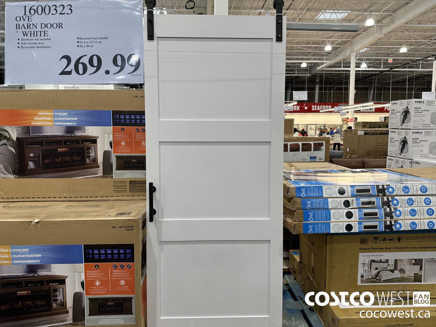 1600323 OVE BARN DOOR WHITE  $269.99