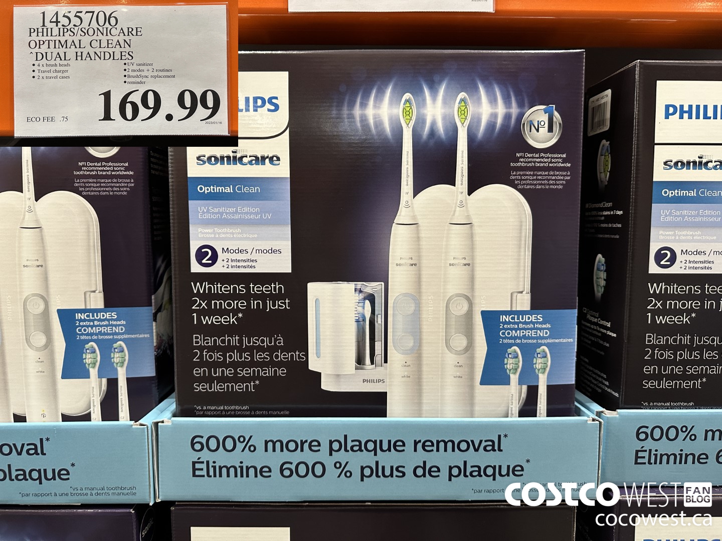 1455706 PHILIPS/SONICARE OPTIMAL CLEAN DUAL HANDLES $169.99