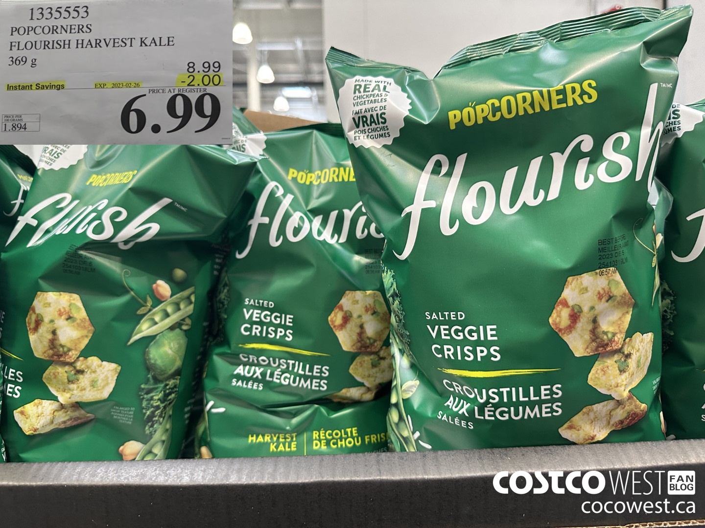 1335553 POPCORNERS FLOURISH HARVEST KALE 369 g ($2.00 INSTANT SAVINGS EXPIRES ON 2023-02-26) $6.99