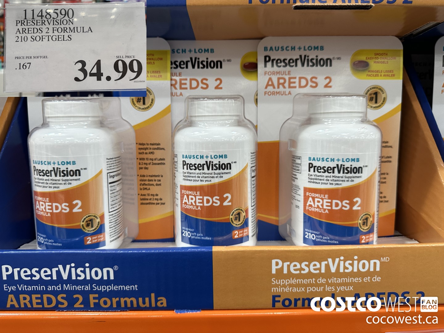 1148590 PRESERVISION AREDS 2 FORMULA 210 SOFTGELS $34.99