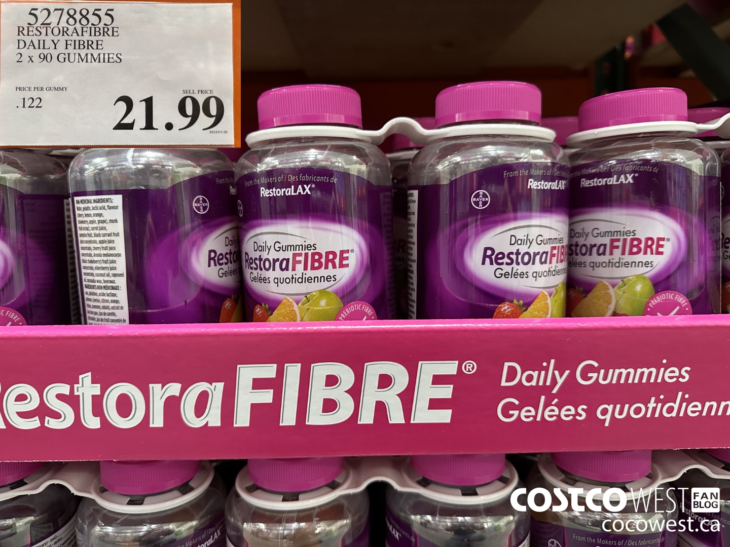 5278855 RESTORAFIBRE DAILY FIBRE 2 X 90 GUMMIES $21.99