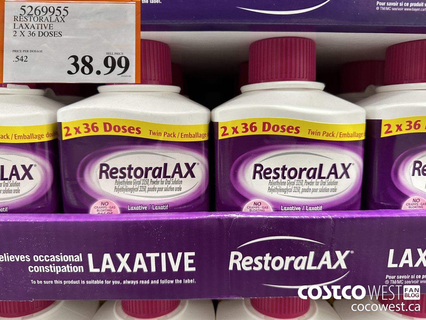 526995 RESTORALAX LAXATIVE 45 DOSES + 10 SACHETS $38.99
