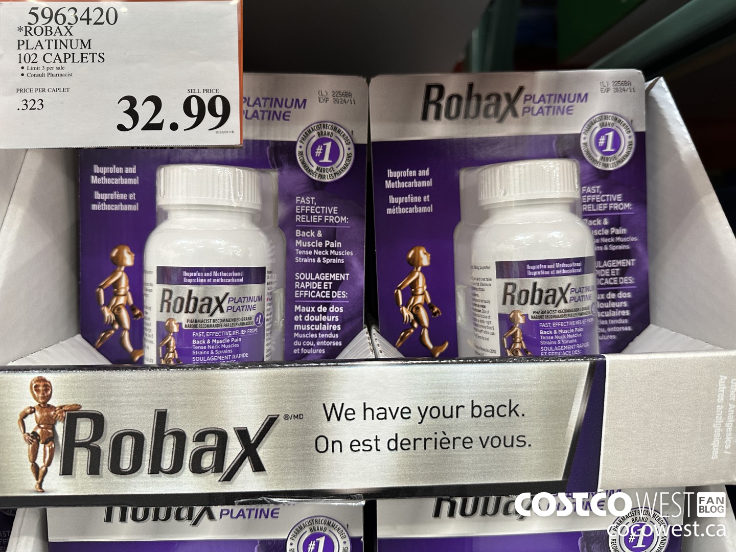 5963420 ROBAX PLATINUM 102 CAPLETS $32.99