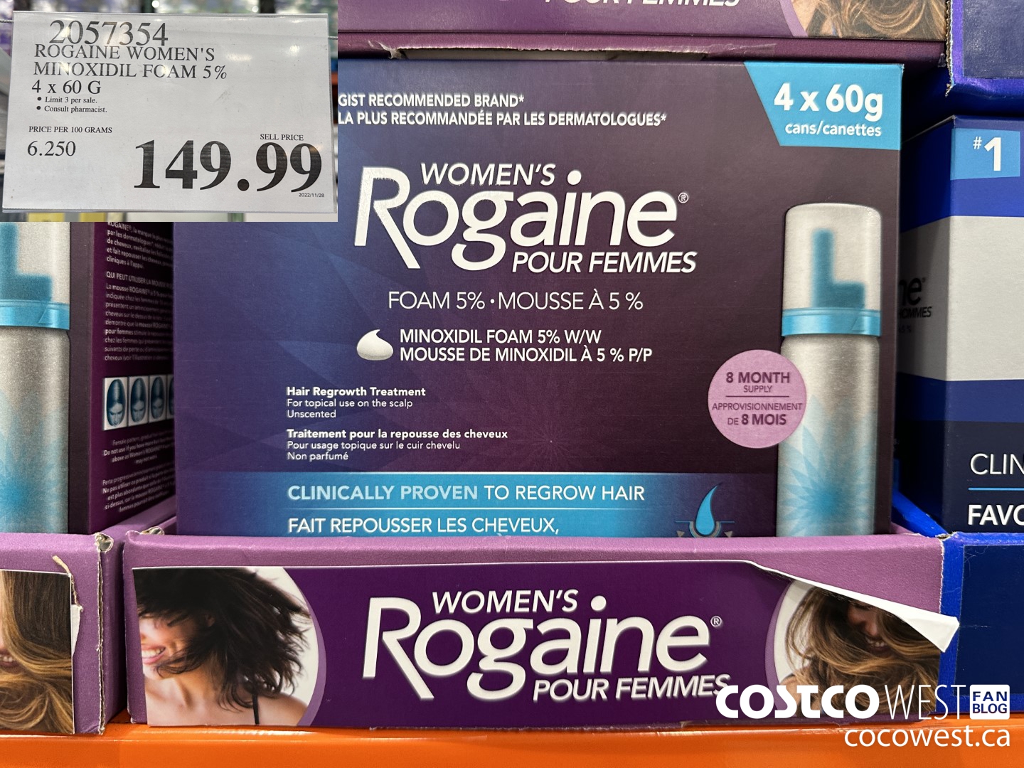 2057354 ROGAINE WOMEN'S MINOXIDIL FOAM 5% 4 X 60G $149.99
