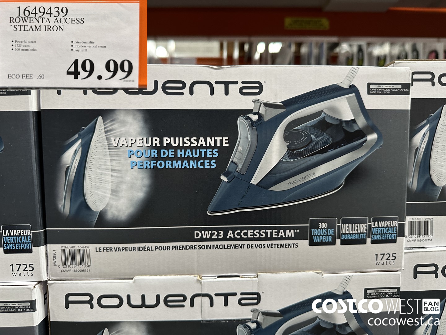1649439 ROWENTA ACCESS STEAM IRON $49.99