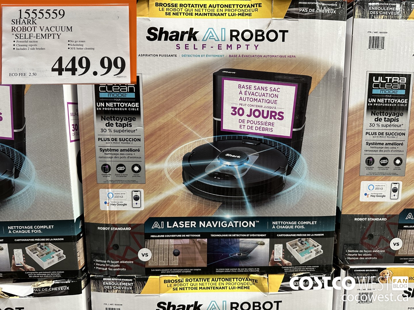 1555559 SHARK ROBOT VACUUM SELF-EMPTY $449.99