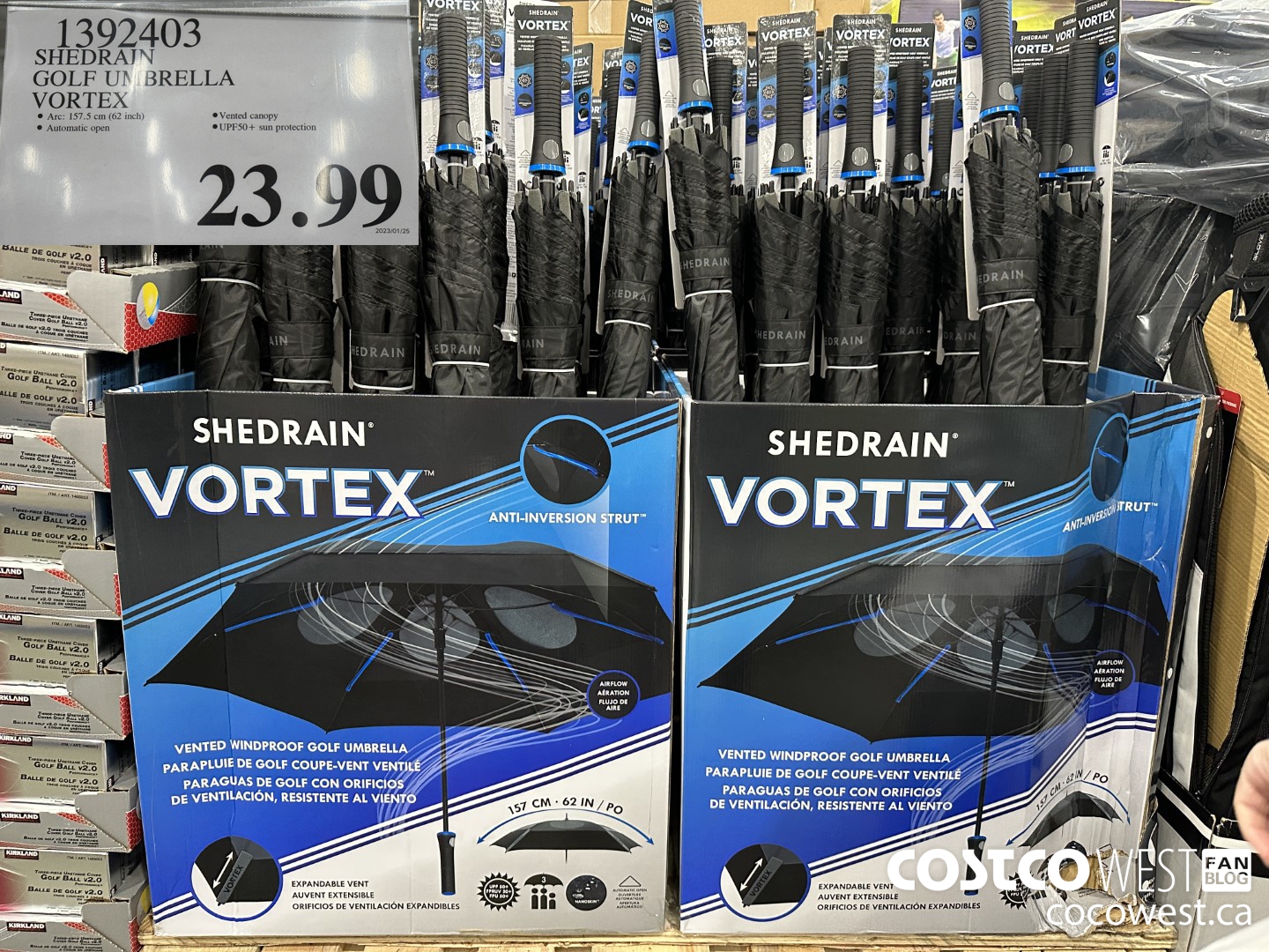 1392403 SHEDRAIN GOLF UMBRELLA VORTEX $23.99