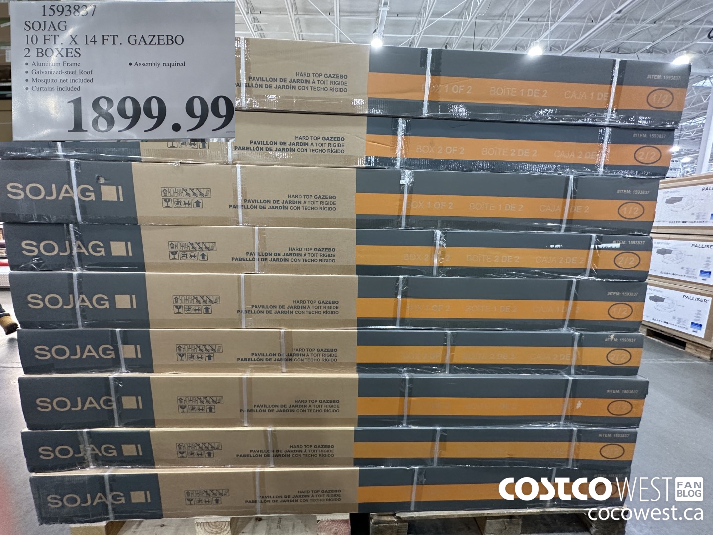 Costco Winter 2023 Seasonal Superpost Furniture Garden BBQ   SOJAG 10 FT X 14 FT GAZEBO 2 BOXES 20230206 115265 