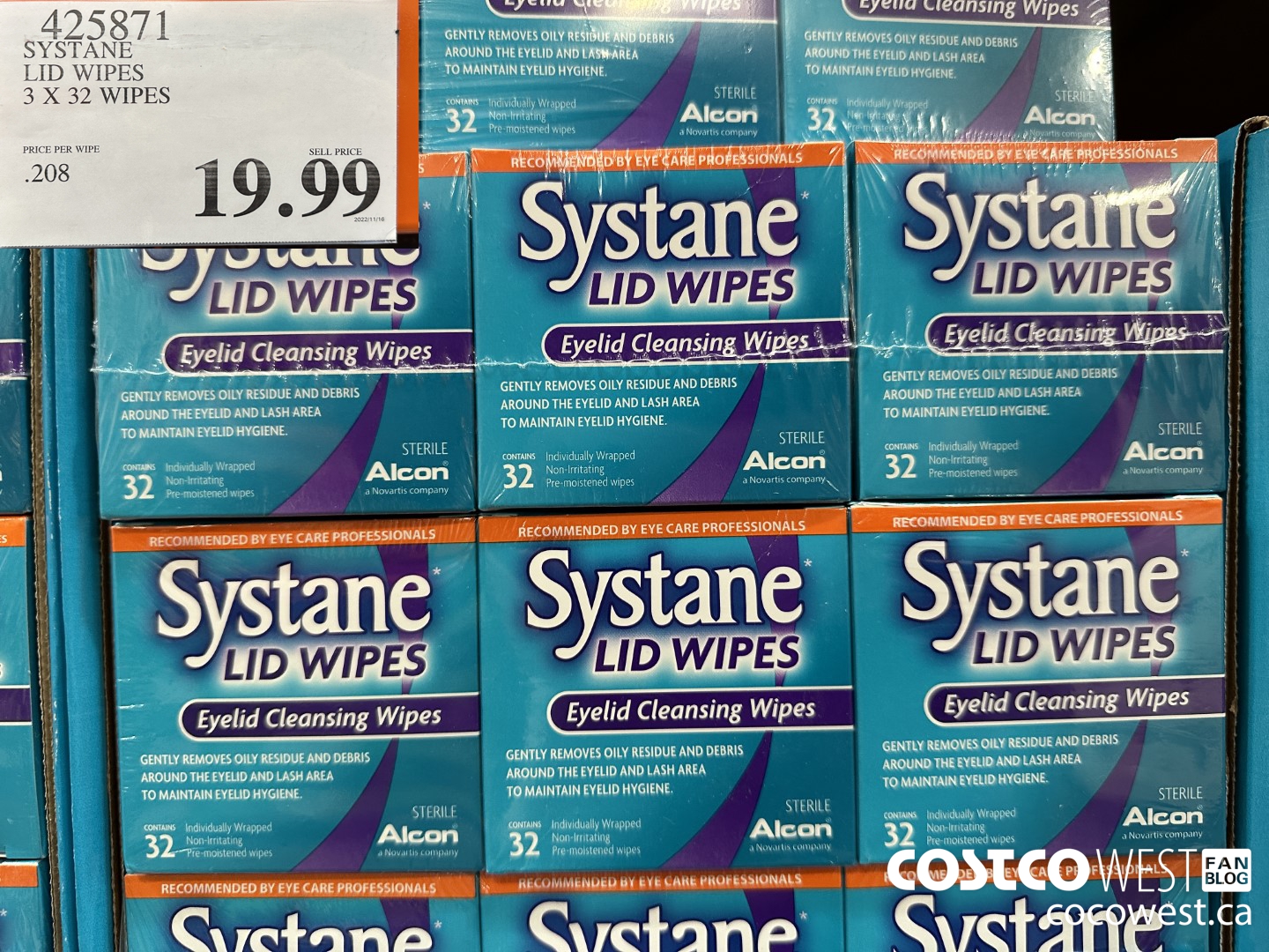 425871 SYSTANE LID WIPES 3 X 32 WIPES $19.99
