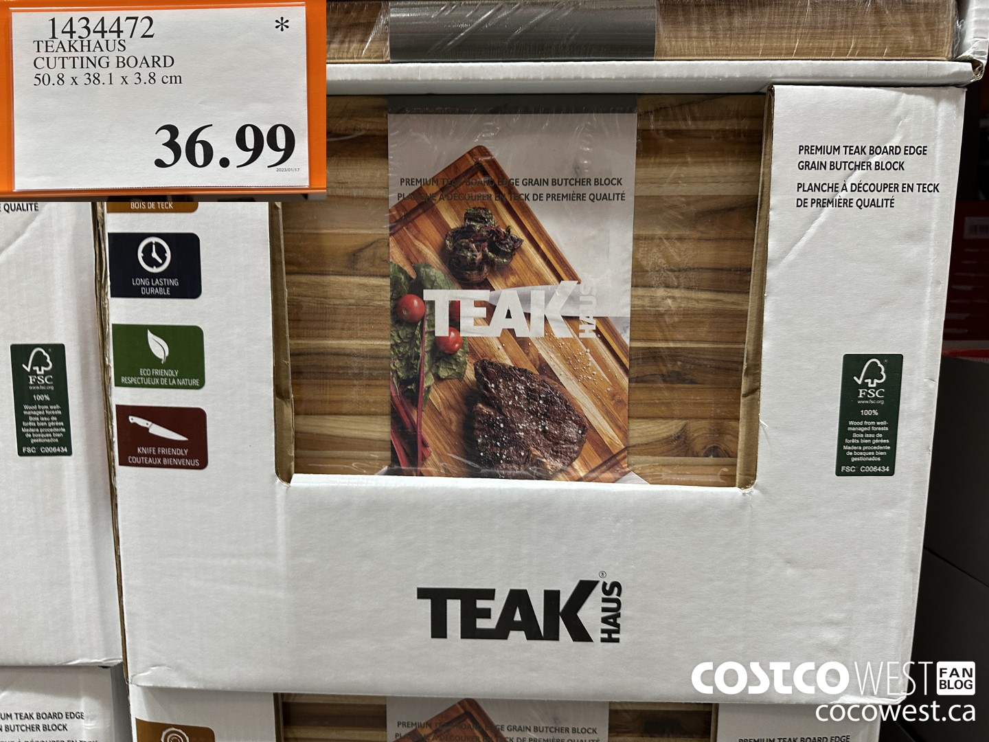 1434472 TEAKHAUS CUTTING BOARD 50.8 x 38.1 x 3.8 cm $36.99