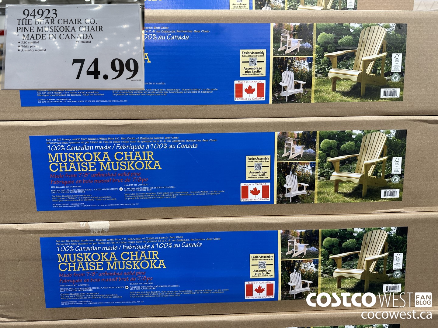 94923 THE BEAR CHAIR CO. MUSKOKA CHAIR $74.99