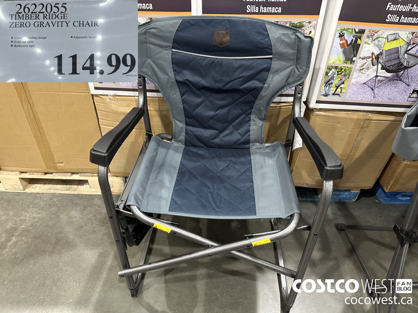 2622055 TIMBER RIDGE ZERO GRAVITY CHAIR $114.99