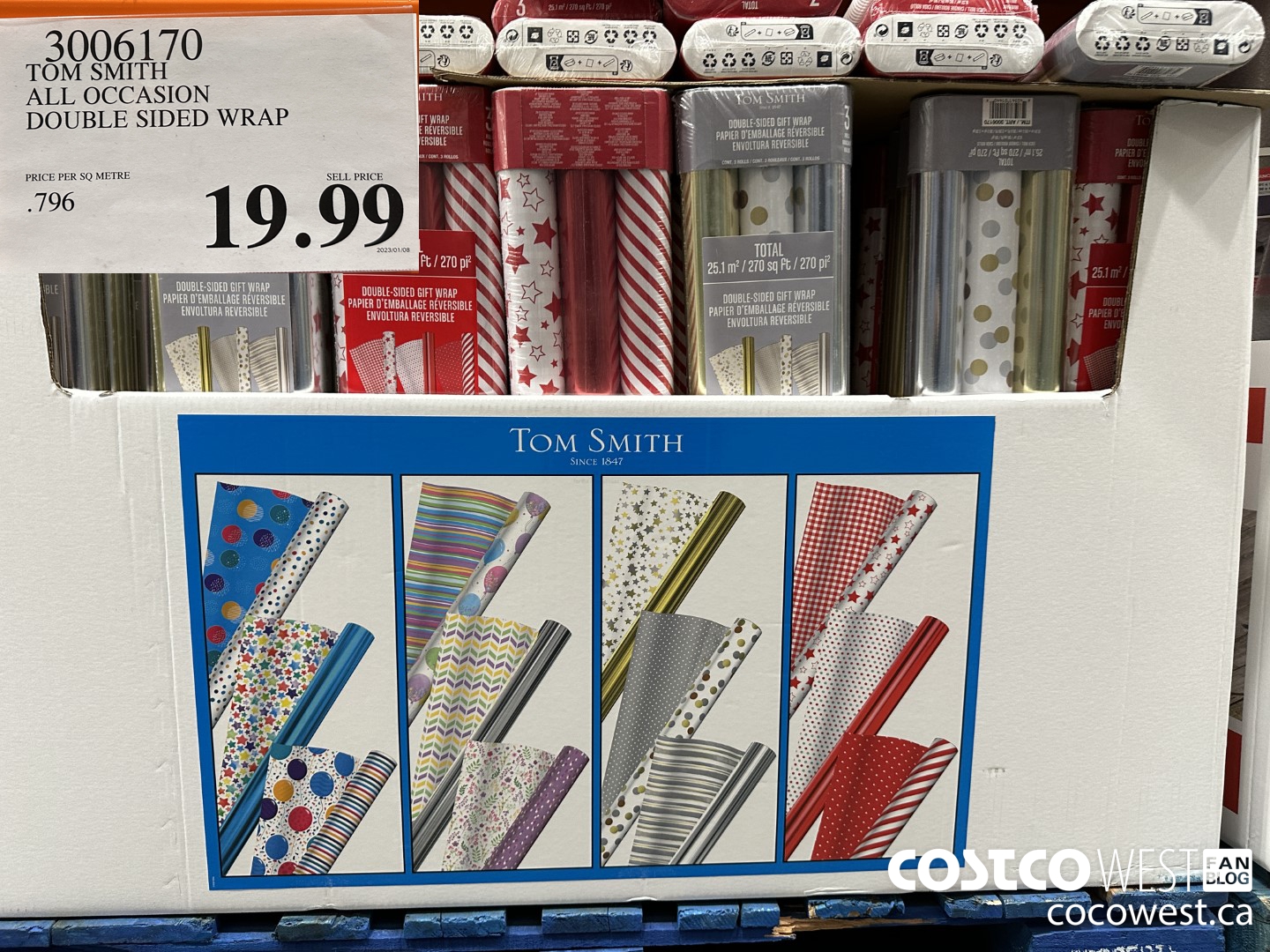 3006170 TOM SMITH ALL OCCASION DOUBLE SIDED WRAP $19.99