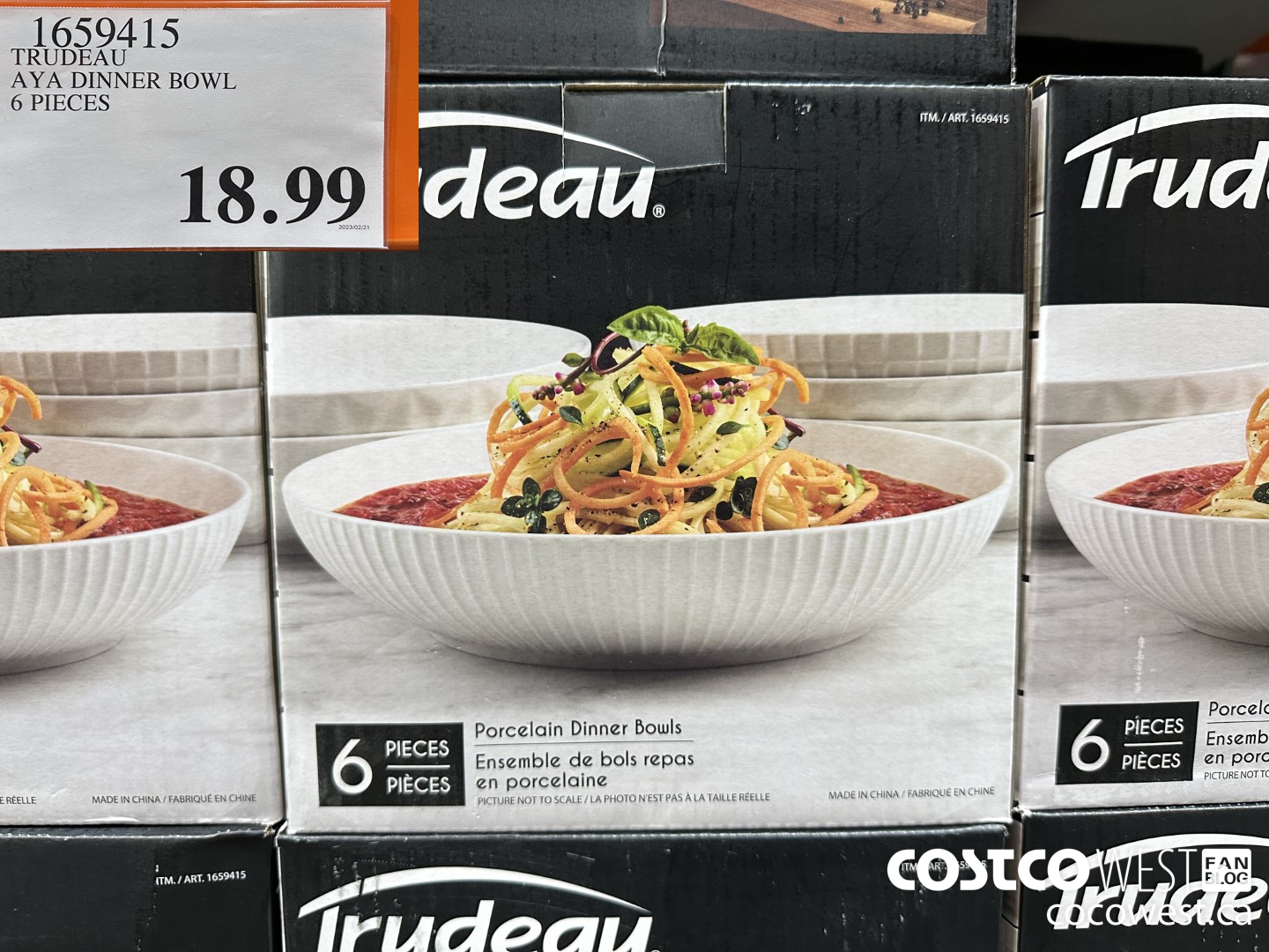 1659415 TRUDEAU AYA DINNER BOWL 6 PIECES $18.99