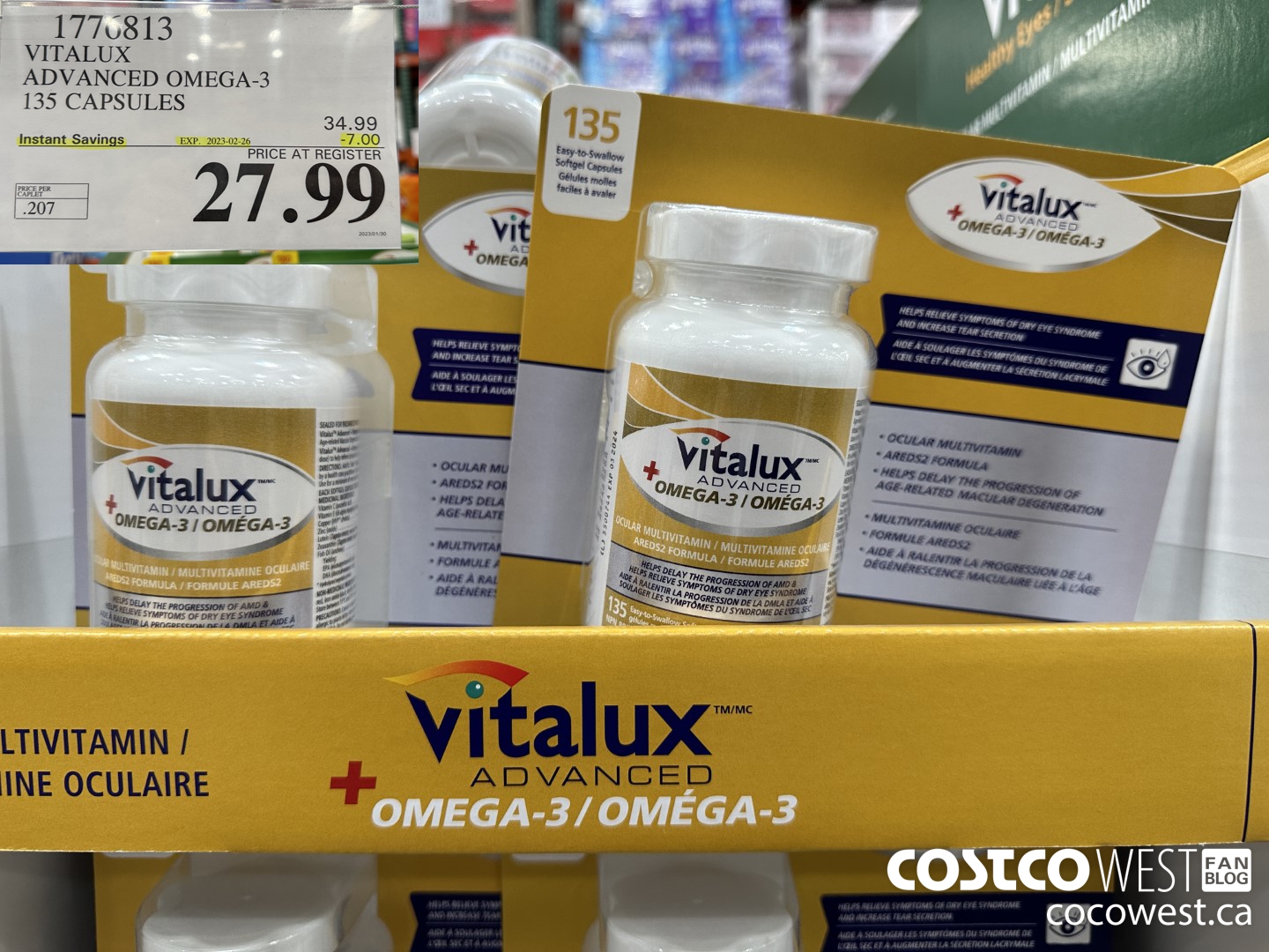 1776813 VITALUX ADVANCED OMEGA-3 135 CAPSULES ($7.00 INSTANT SAVINGS EXPIRES ON 2023-02-26) $27.99