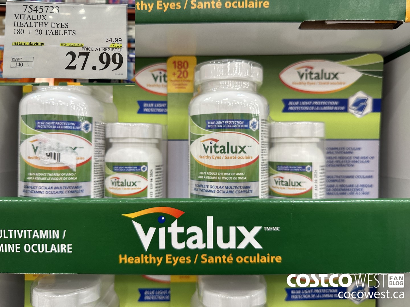 7545723 VITALUX HEALTHY EYES 180 + 20 TABLETS ($7.00 INSTANT SAVINGS EXPIRES ON 2023-02-26) $27.99