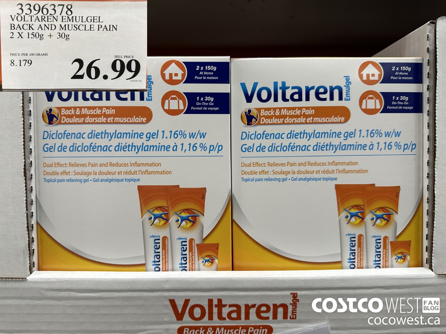 3396378 VOLTAREN EMULGEL BACK AND MUSCLE PAIN 2 X 150g + 30g $26.99
