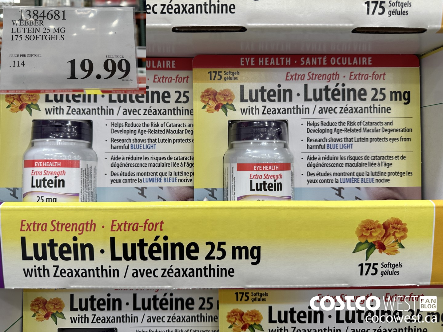 1384681 WEBBER LUTEIN 25 MG 175 SOFTGELS $19.99