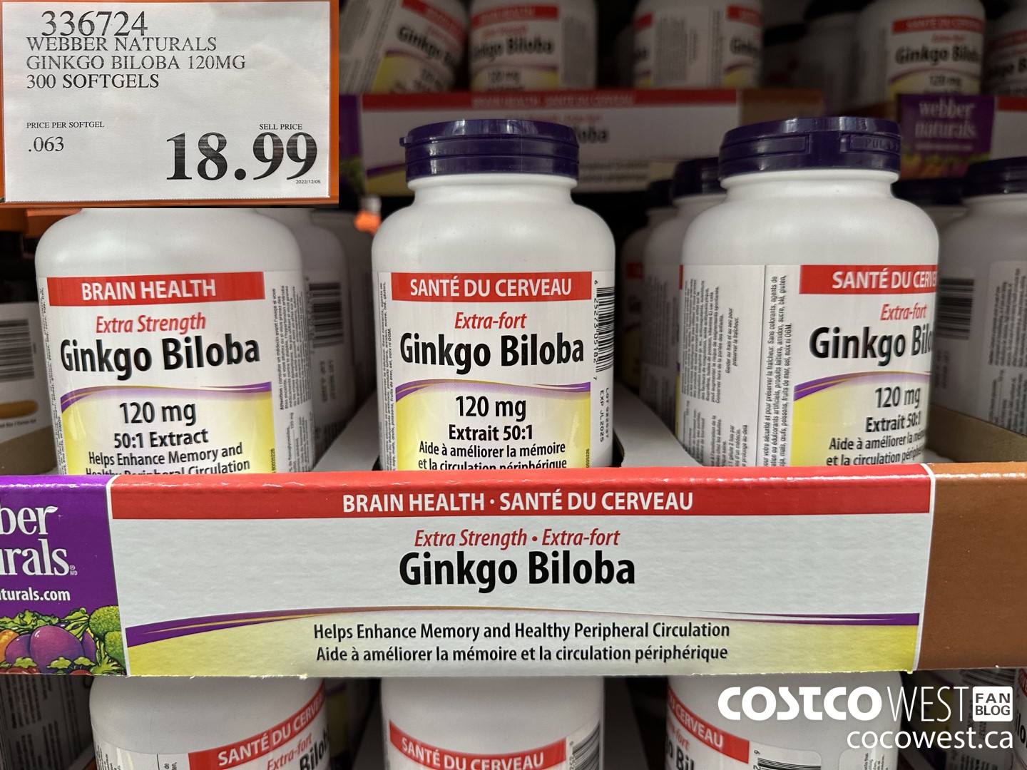 336724 WEBBER NATURALS GINKGO BILOBA 120MG 300 SOFTGELS $18.99