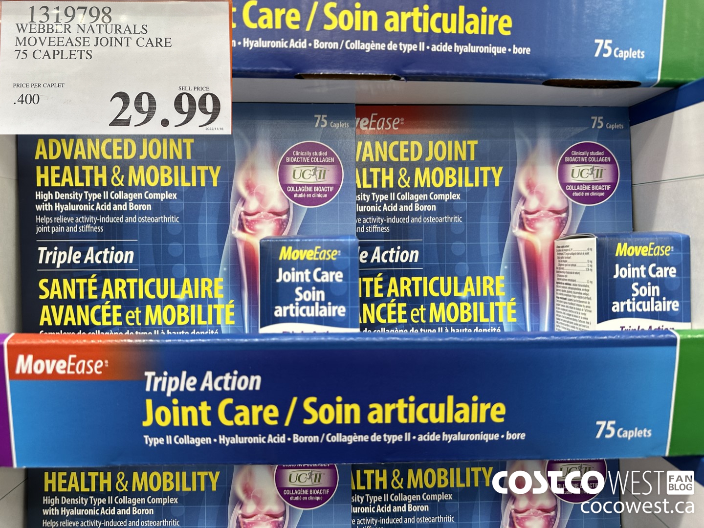 1319798 WEBBER NATURALS MOVEEASE JOINT CARE 75 CAPLETS $29.99