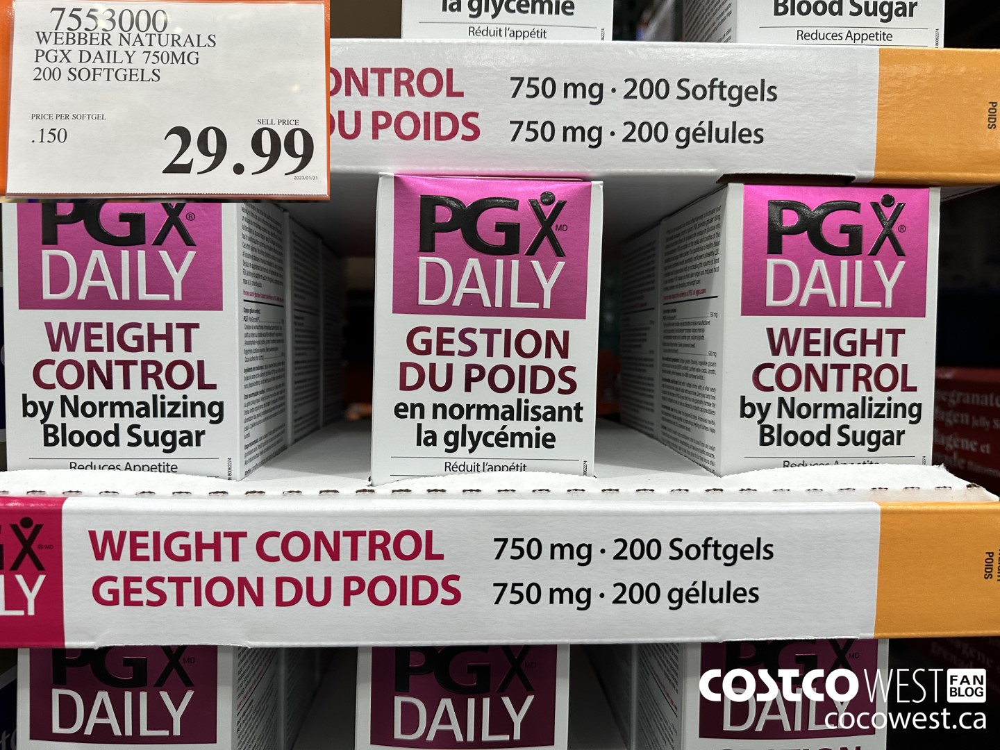 7553000 WEBBER NATURALS PGX DAILY 750MG 200 SOFTGELS $29.99
