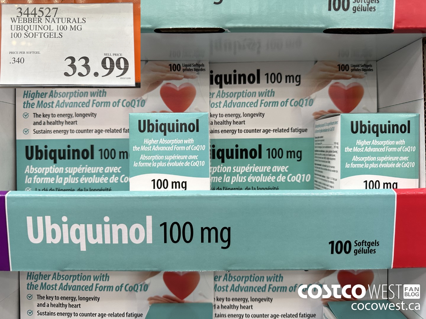 344527 WEBBER NATURALS UBIQUINOL 100 MG 100 SOFTGELS $33.99