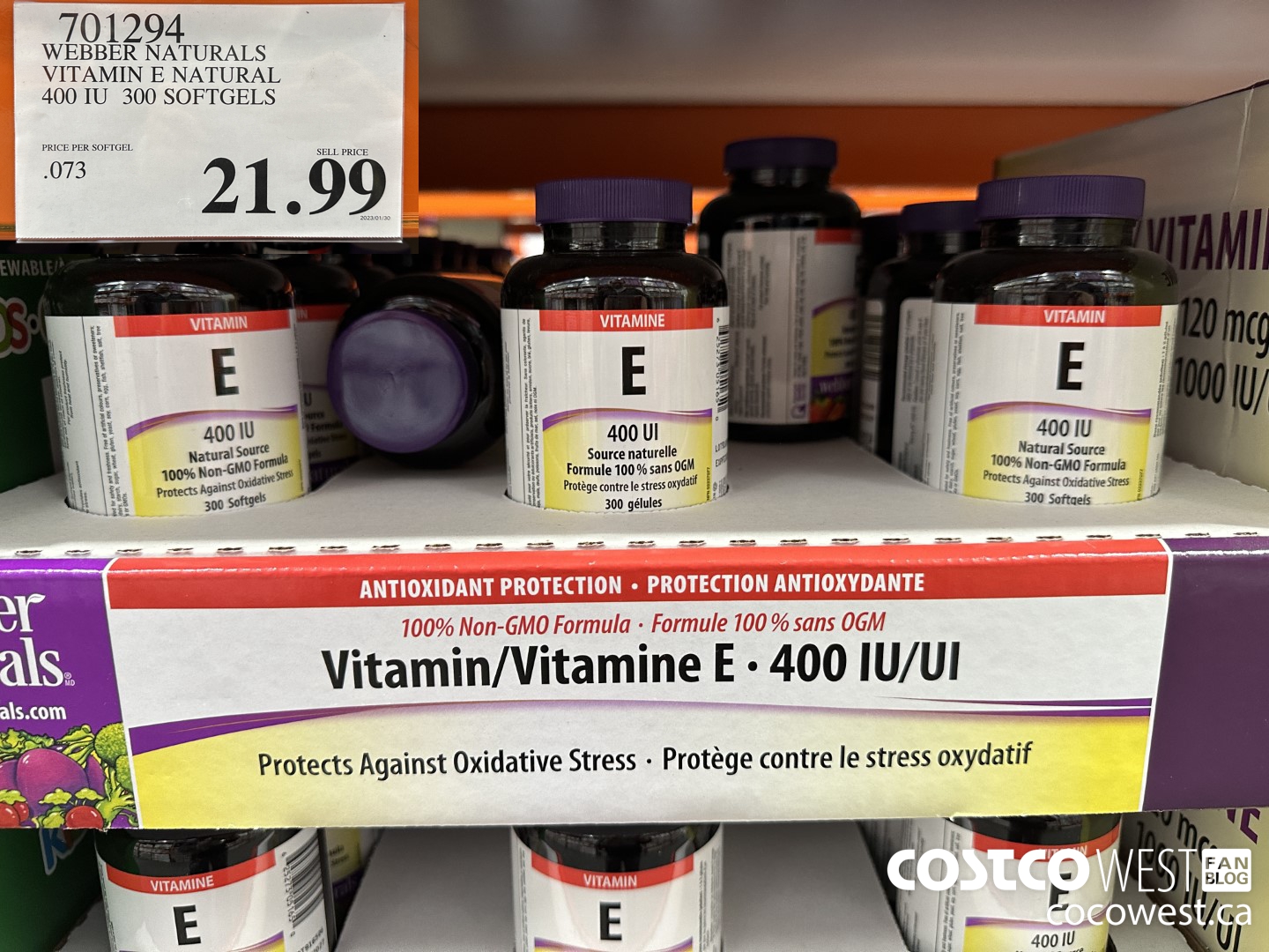 701294 WEBBER NATURALS VITAMIN E NATURAL 400 IU 300 SOFTGELS $21.99