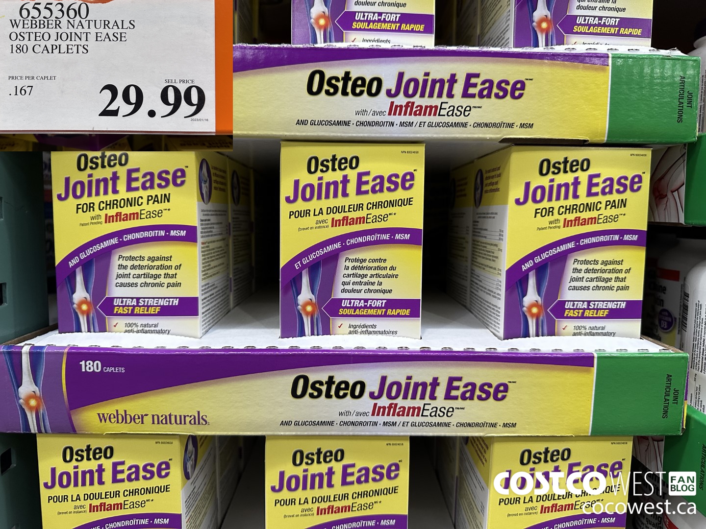 655360 WEBBER NAURALS OSTEO JOINT EASE 180 CAPLETS $29.99