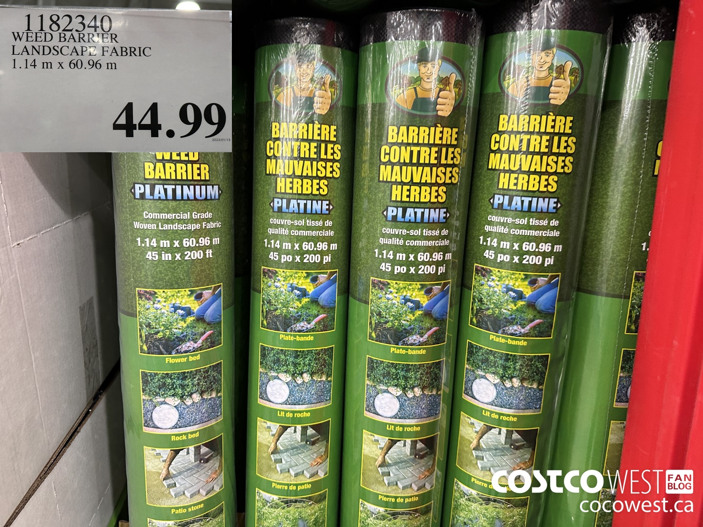 1182340 WEED BARRIER LANDSCAPE FABRIC  $44.99