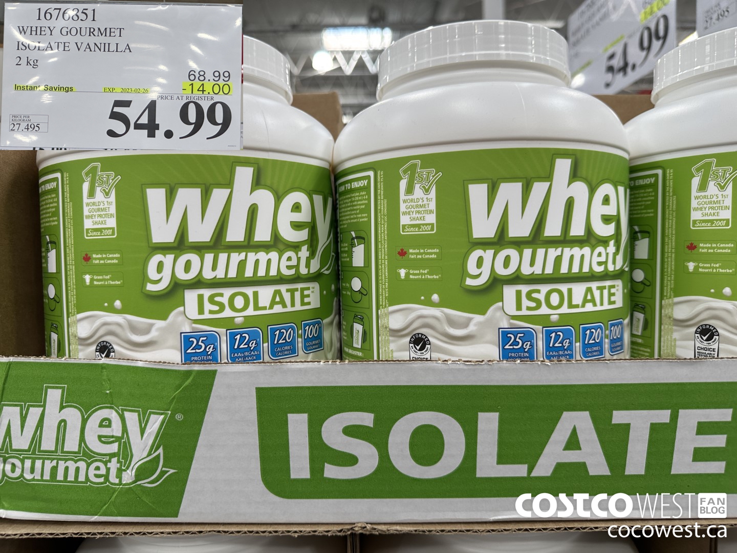 1676851 WHEY GOURMET ISOLATE VANILLA 2 KG ($14.00 INSTANT SAVINGS EXPIRES ON 2023-02-26) $54.99