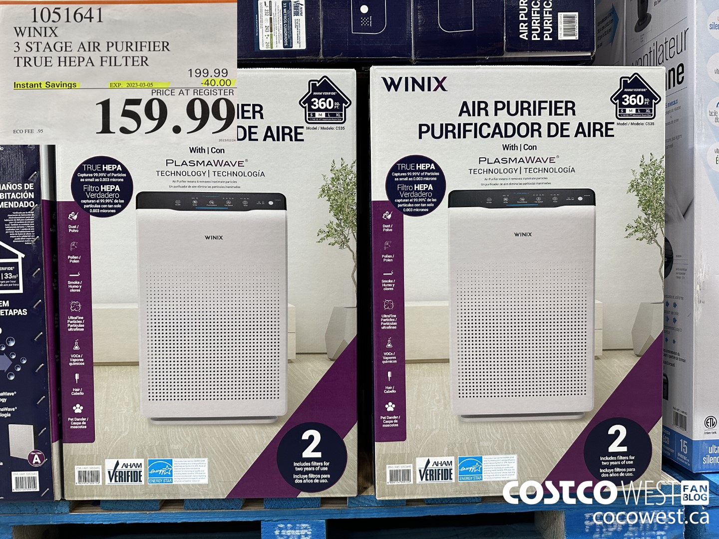 1051641 WINIX 3 STAGE AIR PURIFIER TRUE HEPA FILTER ($40.00 INSTANT SAVINGS EXPIRES ON 2023-03-05) $159.99
