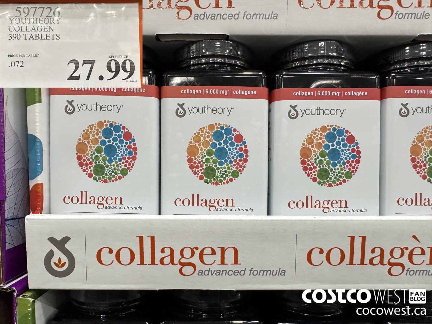 597726 YOUTHEORY COLLAGEN 390 TABLETS $27.99