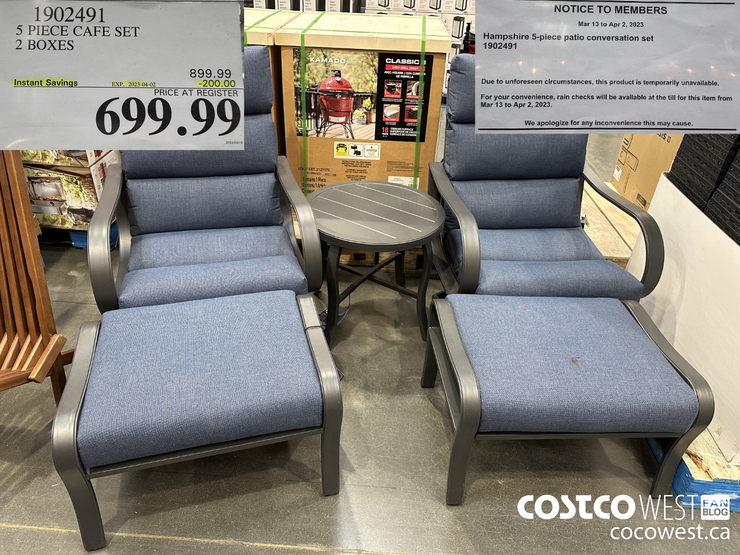 1902491 5 PIECE CAFE SET 2 BOXES  ($200.00 INSTANT SAVINGS EXPIRES ON 2023-04-02) $699.99