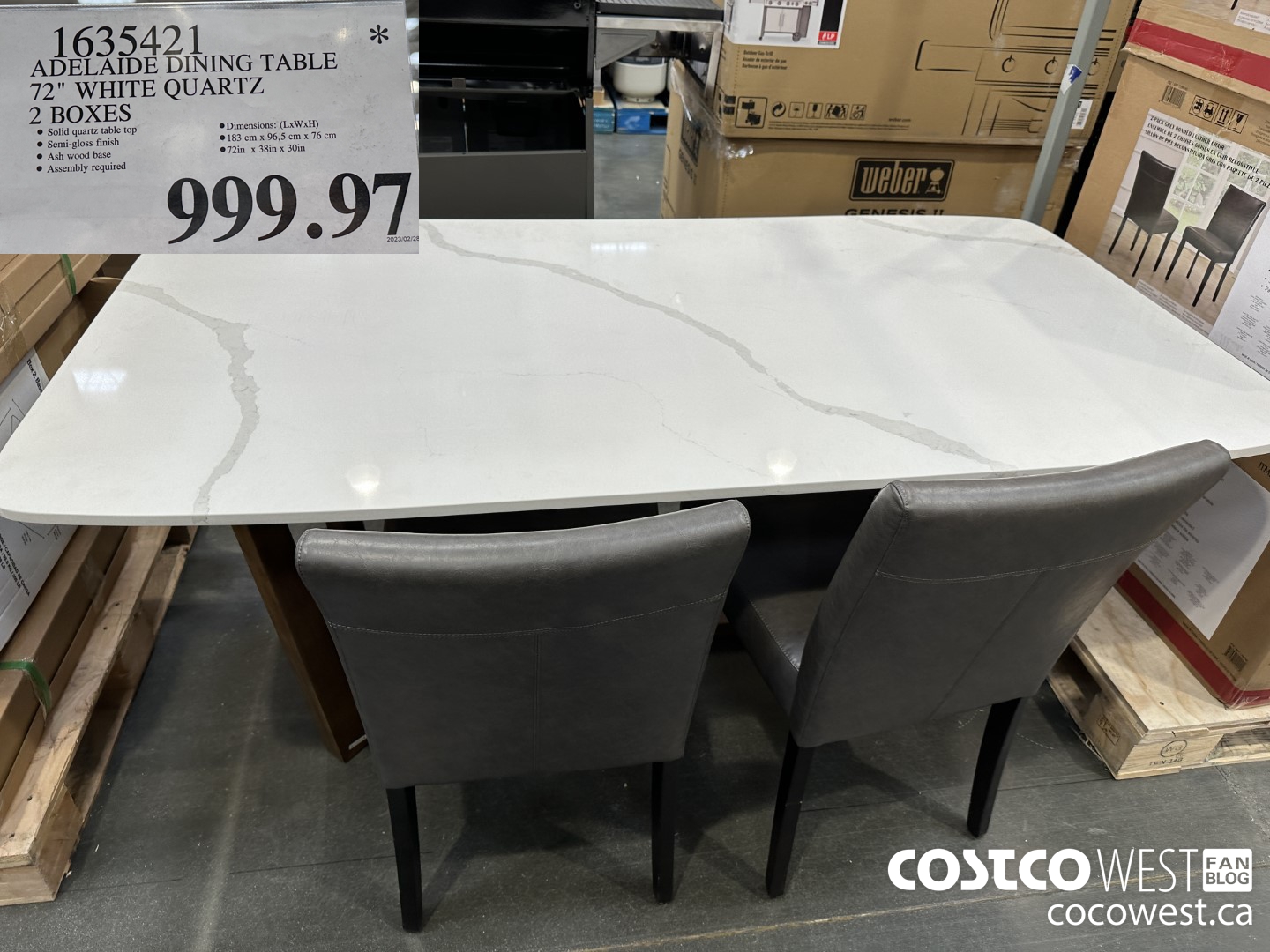 1635421 ADELAIDE DINING TABLE 72