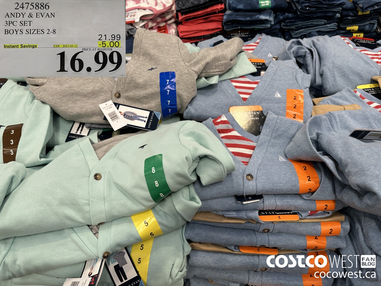 2475886 ANDY & EVAN 3PC SET BOYS SIZES 2-8 ($5.00 INSTANT SAVINGS EXPIRES ON 2023-03-12) $16.99