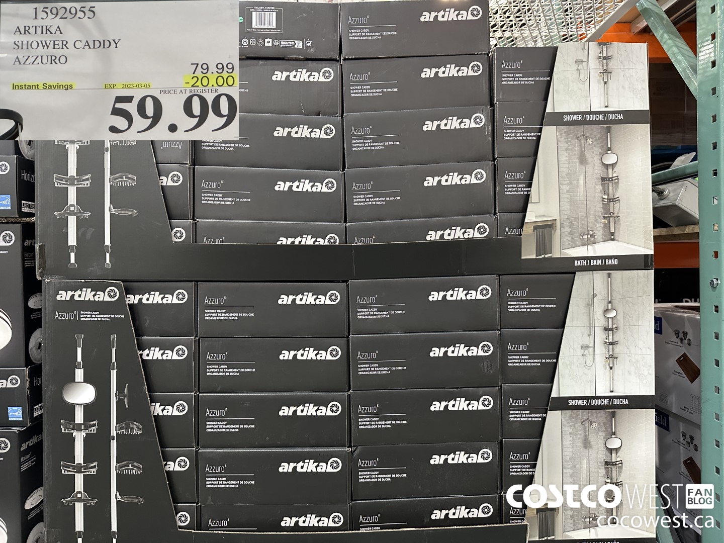 1592955 ARTIKA SHOWER CADDY AZZURO ($20.00 INSTANT SAVINGS EXPIRES ON 2023-03-05) $59.99