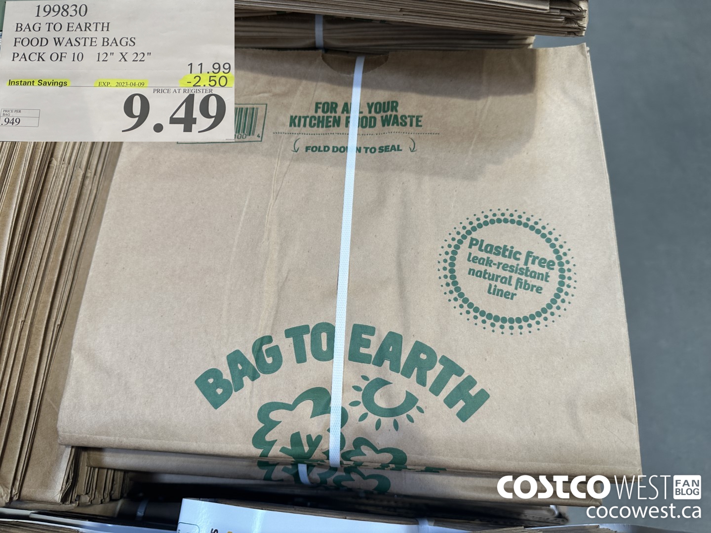 199830 BAG TO EARTH FOOD WASTE BAGS PACK OF 10 12