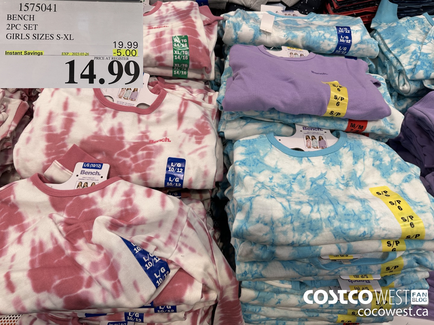 1575041 BENCH 2PC SET GIRLS SIZES S-XL ($5.00 INSTANT SAVINGS EXPIRES ON 2023-03-26) $14.99