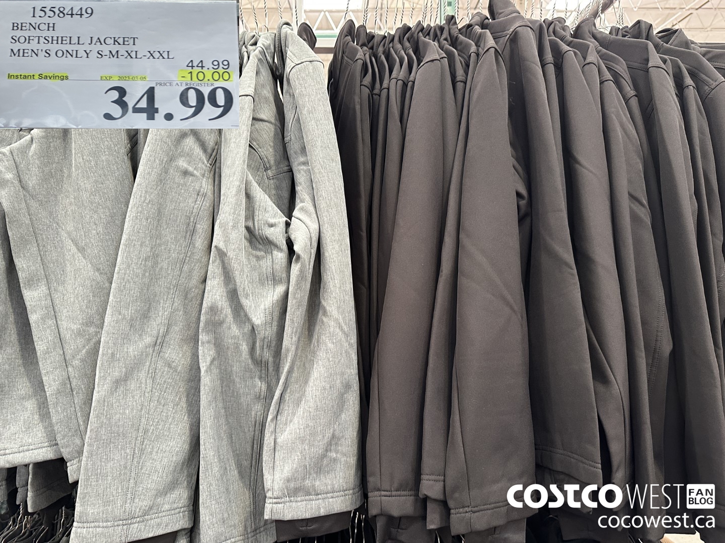 1558449 BENCH SOFTSHELL JACKET MEN'S ONLY S-M-XL-XXL ($10.00 INSTANT SAVINGS EXPIRES ON 2023-03-05) $34.99