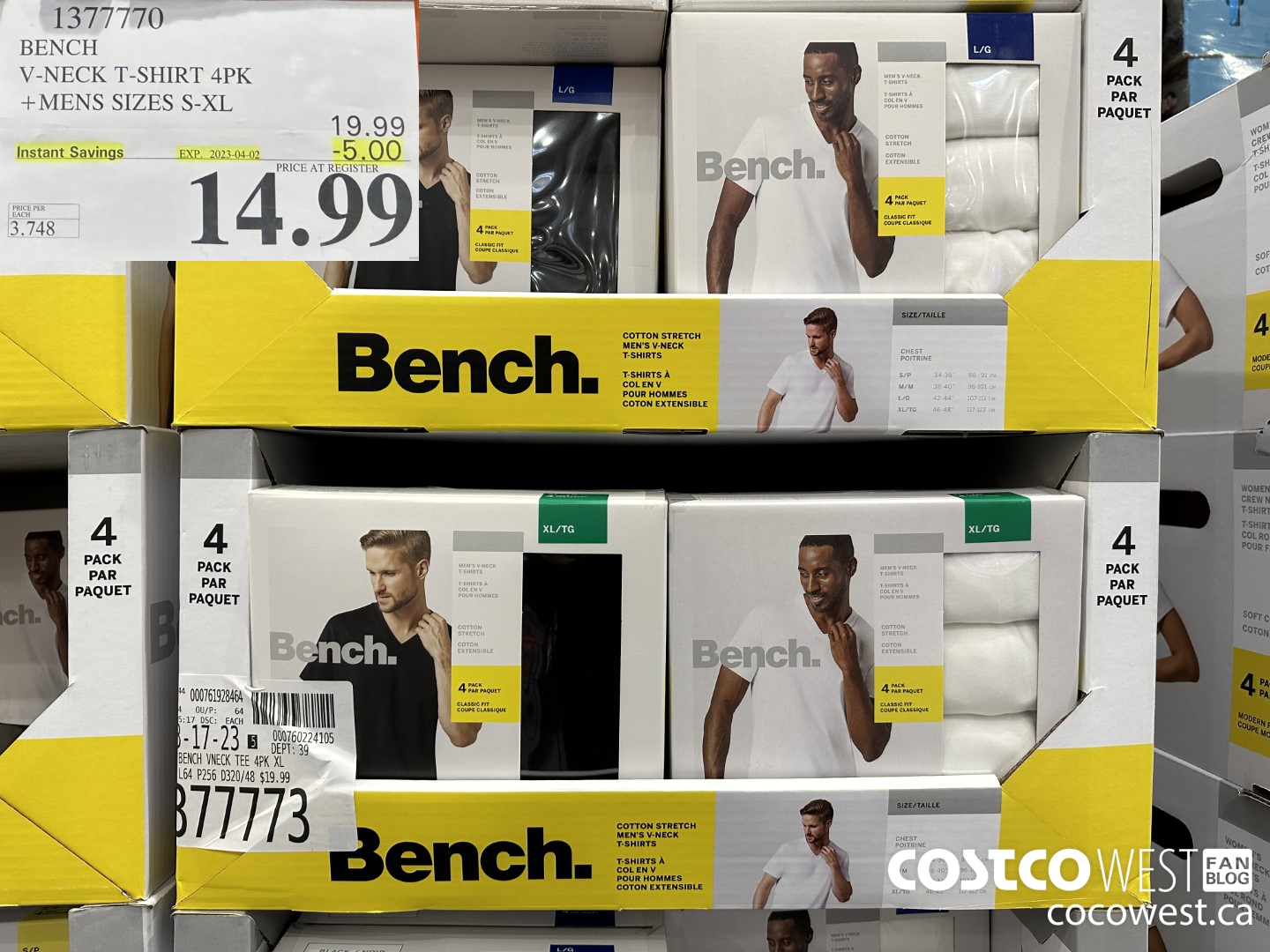 1377770 BENCH V-NECK T-SHIRT MENS SIZES S-XL ($5.00 INSTANT SAVINGS EXPIRES ON 2023-04-02) $14.99