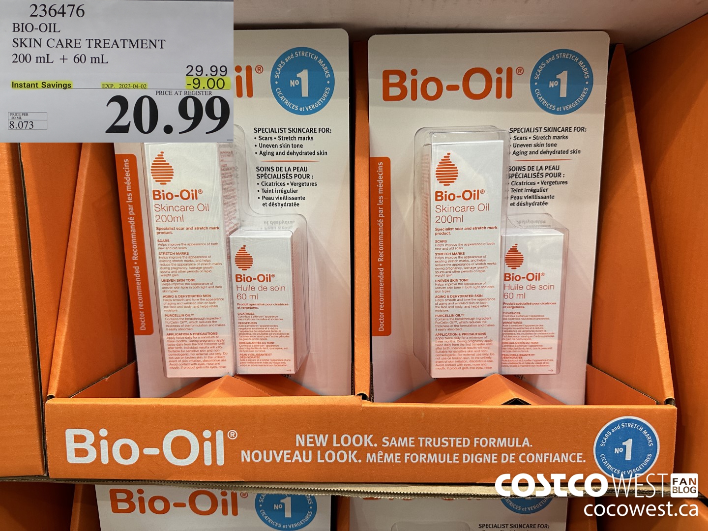 236476 BIO-OIL SKIN CARE TREATMENT 200 mL + 60 mL ($9.00 INSTANT SAVINGS EXPIRES ON 2023-04-02) $20.99