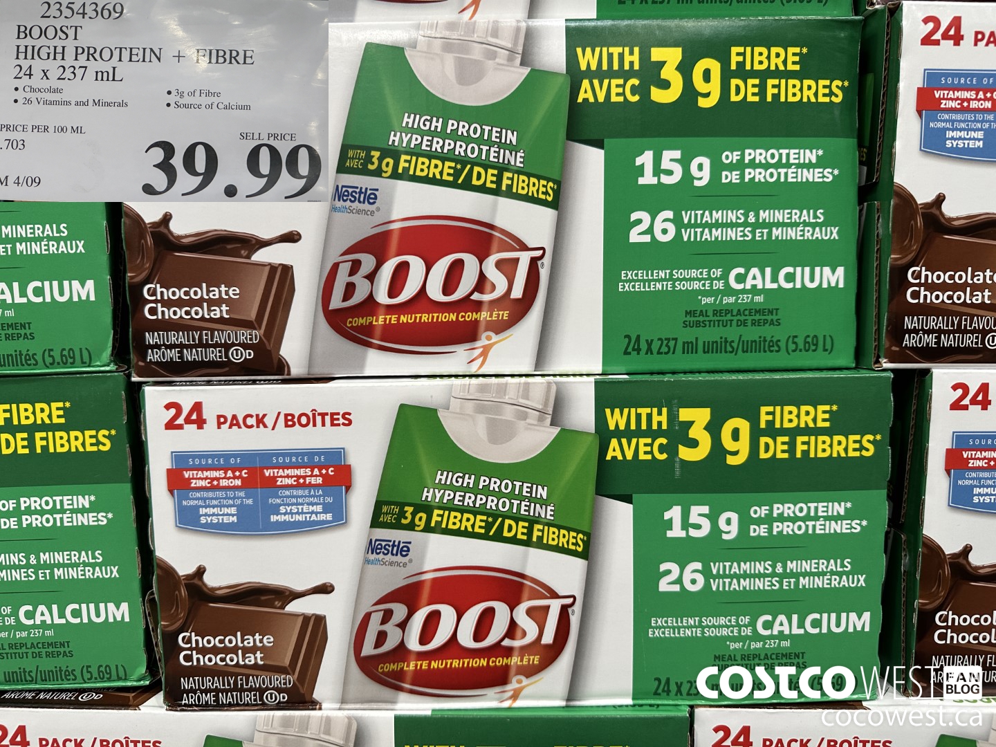2354369 BOOST HIGH PROTEIN + FIBRE 24 X 237 ML $39.99